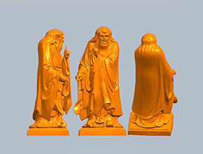 老子雕像人物雕塑3d立體STL模型圖紙_五軸玉石雕