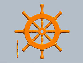 船舵立體圖電腦3d模型圖stl_享刻五軸雕刻機(jī)