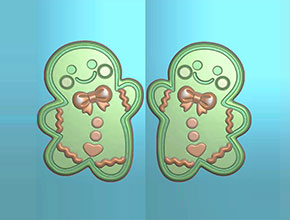 圣誕卡通姜餅人模具浮雕圖紙_享刻玉石雕刻機(jī)