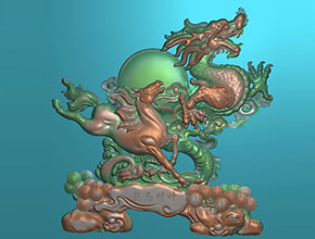 龍馬精神擺件玉石雕刻電腦圖紙_享刻玉石雕刻機