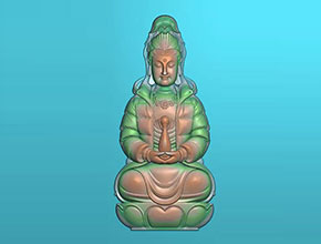 拿瓶穿羽絨服觀音雕玉石電腦雕刻圖紙_享刻玉石