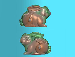 雙面兔子玉石電腦雕刻圖紙_享刻玉石雕刻機(jī)