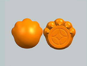 新年招財貓爪雕擺件電腦精雕圖模型圖