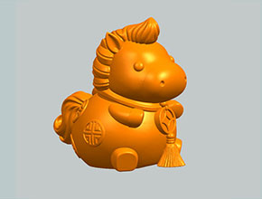 銅錢馬生肖模型圖紙_五軸雕刻機(jī)廠家