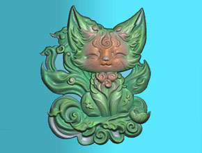 九尾狐玉石雕刻電腦圖紙_享刻玉石雕刻機(jī)