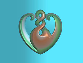 鏤空心形掛件玉石雕刻電腦圖紙_享刻玉石