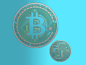 比特幣 電腦模型雕刻圖_享刻數(shù)控雕刻機