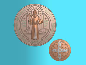 耶穌葡萄牙幣 電腦模型雕刻圖_享刻數(shù)控