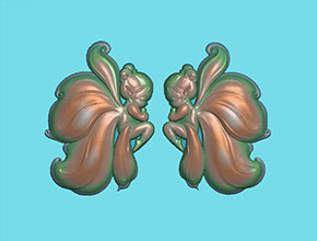 隨形雙面Q版蝴蝶仙子 電腦模型雕刻圖_享