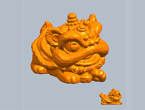 趴醒獅擺件電腦3d模型圖stl_享刻五軸雕刻機