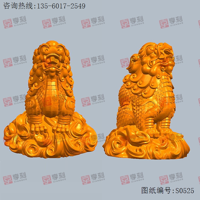 望天麒麟立體3d模型圖stl_享刻五軸雕刻機
