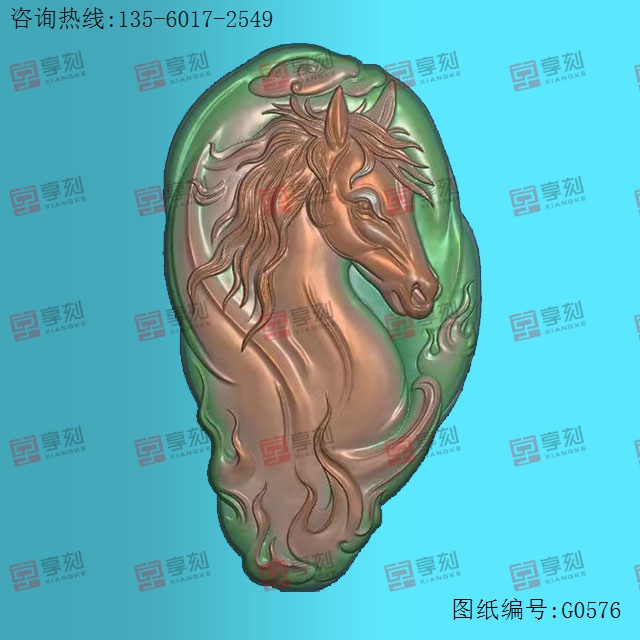 馬牌火焰馬頭玉石雕刻電腦圖紙_享刻玉石雕刻機(jī)