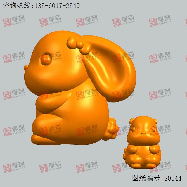 小兔子模型圖紙_五軸雕刻機(jī)廠家