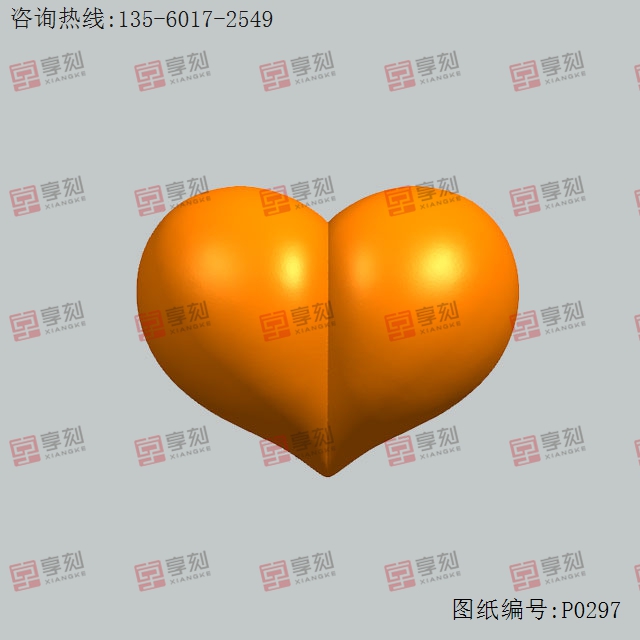 愛心桃屁工藝品精雕圖下載_享刻工藝品雕刻機廠家