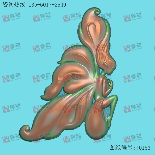 隨形蝴蝶仙子 電腦模型雕刻圖_享刻數(shù)控雕刻機廠家